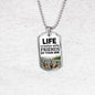 Best Friends Gift Life Is Better With Friends By Your Side Necklace Stainless Steel or 18k Gold Dog Tag 24" Chain-Express Your Love Gifts