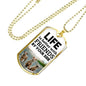 Best Friends Gift Life Is Better With Friends By Your Side Necklace Stainless Steel or 18k Gold Dog Tag 24" Chain-Express Your Love Gifts