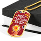 Best Teacher Appreciation Gift Stainless Steel or 18k Gold Dog Tag W 24"-Express Your Love Gifts
