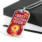 Best Teacher Appreciation Gift Stainless Steel or 18k Gold Dog Tag W 24"-Express Your Love Gifts