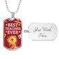 Best Teacher Appreciation Gift Stainless Steel or 18k Gold Dog Tag W 24"-Express Your Love Gifts