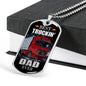 Best Truckin Dad Ever Dog Tag Stainless Steel or 18k Gold 24" Chain - Express Your Love Gifts