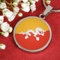 Bhutan Flag Necklace Bhutan Flag Stainless Steel or 18k Gold 18-22" - Express Your Love Gifts