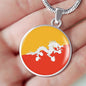 Bhutan Flag Necklace Bhutan Flag Stainless Steel or 18k Gold 18-22" - Express Your Love Gifts