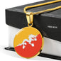 Bhutan Flag Necklace Bhutan Flag Stainless Steel or 18k Gold 18-22" - Express Your Love Gifts