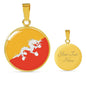 Bhutan Flag Necklace Bhutan Flag Stainless Steel or 18k Gold 18-22" - Express Your Love Gifts