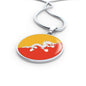 Bhutan Flag Necklace Bhutan Flag Stainless Steel or 18k Gold 18-22" - Express Your Love Gifts