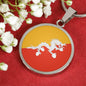 Bhutan Flag Necklace Bhutan Flag Stainless Steel or 18k Gold 18-22" - Express Your Love Gifts