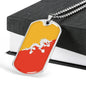 Bhutan Flag Necklace Bhutan Flag Stainless Steel or 18k Gold Dog Tag 24" - Express Your Love Gifts