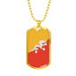 Bhutan Flag Necklace Bhutan Flag Stainless Steel or 18k Gold Dog Tag 24" - Express Your Love Gifts