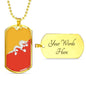 Bhutan Flag Necklace Bhutan Flag Stainless Steel or 18k Gold Dog Tag 24" - Express Your Love Gifts