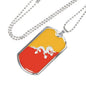 Bhutan Flag Necklace Bhutan Flag Stainless Steel or 18k Gold Dog Tag 24" - Express Your Love Gifts