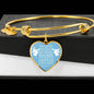 Bible Gift Psalm Bracelet Stainless Steel or 18k Gold Heart Pendant Bangle - Express Your Love Gifts