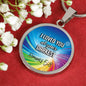 Bible Verse Gift Circle Romans Pendant Necklace Stainless Steel or 18k Gold 18-22" - Express Your Love Gifts