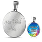 Bible Verse Gift Circle Romans Pendant Necklace Stainless Steel or 18k Gold 18-22" - Express Your Love Gifts
