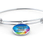 Bible Verse Gift Circle Romans Stainless Steel or 18k Gold Bracelet Bangle - Express Your Love Gifts