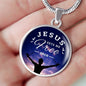 Bible Verse Gift Jesus Set Me Free Circle Necklace Stainless Steel or 18k Gold 18-22" - Express Your Love Gifts