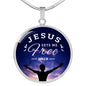 Bible Verse Gift Jesus Set Me Free Circle Necklace Stainless Steel or 18k Gold 18-22" - Express Your Love Gifts