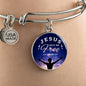 Bible Verse Gift Jesus Set Me Free Stainless Steel or 18k Gold Bracelet Bangle - Express Your Love Gifts