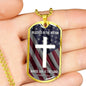 Bible Verse Necklace Blessed Nation Stainless Steel or 18k Gold Dog Tag 24" Chain-Express Your Love Gifts