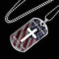 Bible Verse Necklace Blessed Nation Stainless Steel or 18k Gold Dog Tag 24" Chain-Express Your Love Gifts
