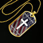 Bible Verse Necklace Blessed Nation Stainless Steel or 18k Gold Dog Tag 24" Chain-Express Your Love Gifts