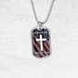 Bible Verse Necklace Blessed Nation Stainless Steel or 18k Gold Dog Tag 24" Chain-Express Your Love Gifts