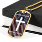 Bible Verse Necklace Blessed Nation Stainless Steel or 18k Gold Dog Tag 24" Chain-Express Your Love Gifts
