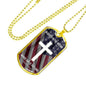 Bible Verse Necklace Blessed Nation Stainless Steel or 18k Gold Dog Tag 24" Chain-Express Your Love Gifts