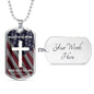Bible Verse Necklace Blessed Nation Stainless Steel or 18k Gold Dog Tag 24" Chain-Express Your Love Gifts