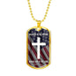 Bible Verse Necklace Blessed Nation Stainless Steel or 18k Gold Dog Tag 24" Chain-Express Your Love Gifts