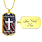 Bible Verse Necklace Blessed Nation Stainless Steel or 18k Gold Dog Tag 24" Chain-Express Your Love Gifts