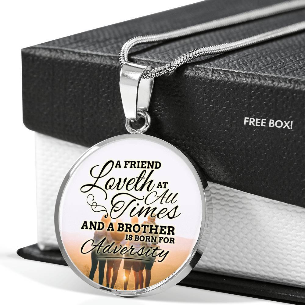 Bible Verse Necklace Proverbs Circle Pendant Stainless Steel or 18k Gold 18-22" - Express Your Love Gifts