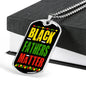 Black Fathers Matter Necklace Stainless Steel or 18k Gold 24" Chain - Express Your Love Gifts