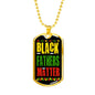 Black Fathers Matter Necklace Stainless Steel or 18k Gold 24" Chain - Express Your Love Gifts