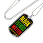Black Fathers Matter Necklace Stainless Steel or 18k Gold 24" Chain - Express Your Love Gifts
