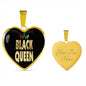 Black Queen Black Pride Heart Pendant Necklace Stainless Steel or 18k Gold Heart Pendant 18-22" - Express Your Love Gifts
