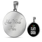 Black Queen Circle Pendant Circle Pendant Necklace Stainless Steel or 18k Gold 18-22" - Express Your Love Gifts