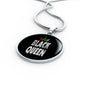 Black Queen Circle Pendant Circle Pendant Necklace Stainless Steel or 18k Gold 18-22" - Express Your Love Gifts