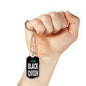 Black Queen Necklace Dog Tag Stainless Steel or 18k Gold 24" Chain" - Express Your Love Gifts