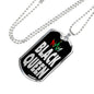Black Queen Necklace Dog Tag Stainless Steel or 18k Gold 24" Chain" - Express Your Love Gifts
