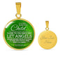 Bless This Child Circle Necklace Stainless Steel or 18k Gold 18-22" - Express Your Love Gifts