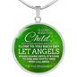 Bless This Child Circle Necklace Stainless Steel or 18k Gold 18-22" - Express Your Love Gifts