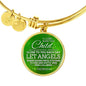Bless This Child Stainless Steel or 18k Gold Circle Bangle Bracelet - Express Your Love Gifts
