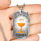 Body Of Christ Communion Necklace Stainless Steel or 18k Gold Dog Tag 24" Chain-Express Your Love Gifts
