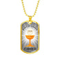 Body Of Christ Communion Necklace Stainless Steel or 18k Gold Dog Tag 24" Chain-Express Your Love Gifts