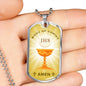 Body Of Christ Necklace Stainless Steel or 18k Gold Dog Tag 24" Chain-Express Your Love Gifts