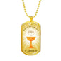 Body Of Christ Necklace Stainless Steel or 18k Gold Dog Tag 24" Chain-Express Your Love Gifts