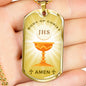 Body Of Christ Necklace Stainless Steel or 18k Gold Dog Tag 24" Chain-Express Your Love Gifts