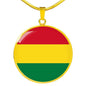 Bolivia Flag Necklace Bolivia Flag Stainless Steel or 18k Gold 18-22" - Express Your Love Gifts